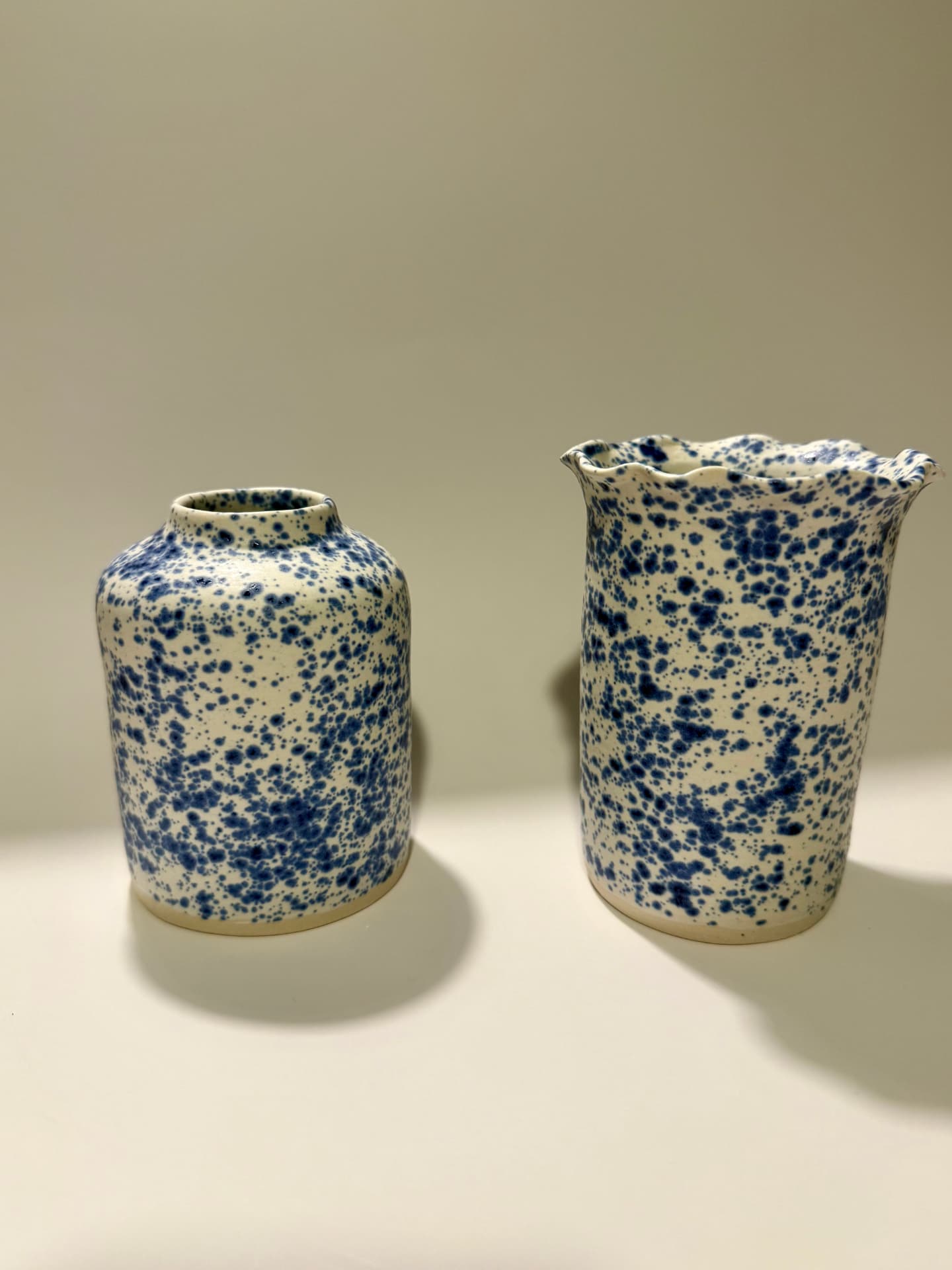 Two speckled handmade vases by firedbyfuller
